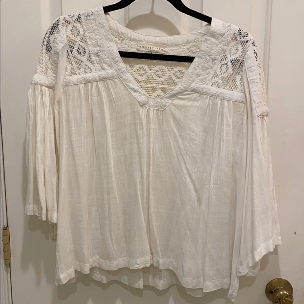 Love stitch white blouse